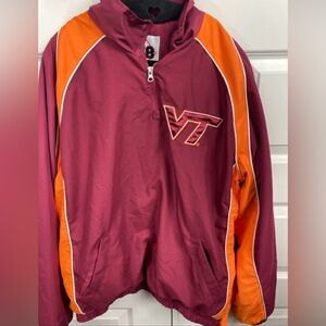 Vintage 58 Sports Virginia Tech Hokies Pullover Jacket Medium Maroon Side Zip